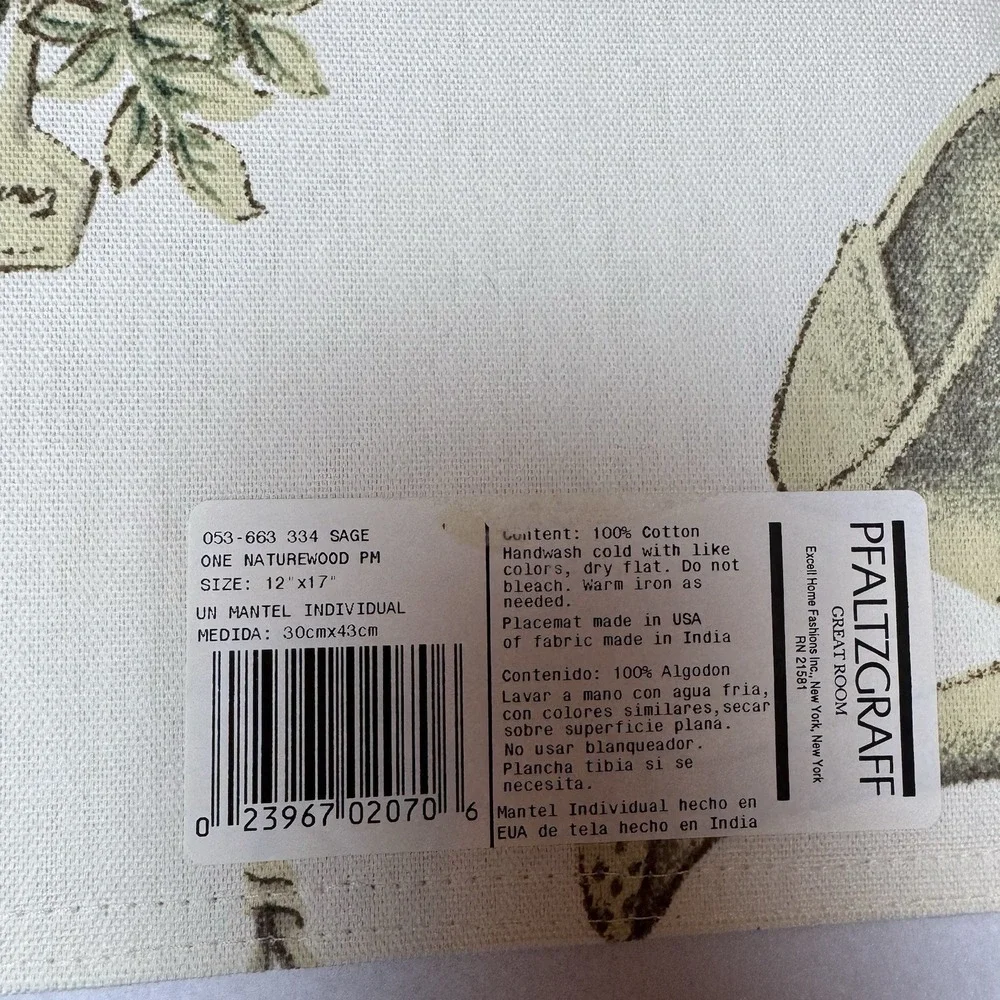 Pfaltzgraff Naturewood Placemats Set Of 4 Garden Leaves Birdhouse 12